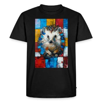 Hedgehog - Men's Premium Organic T-Shirt - black - Front - Nico (187cm)