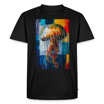 Jellyfish - Men's Premium Organic T-Shirt - black - Front - Nico (187cm)
