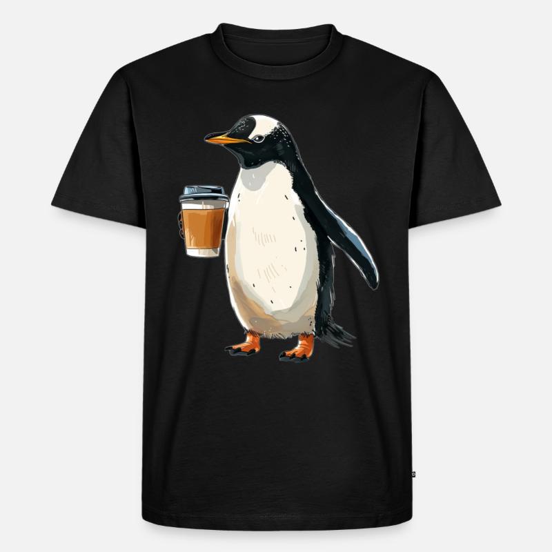 Pinguin - Männer Premium Bio T-Shirt - Schwarz