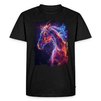 Cheval - T-shirt Premium bio Homme - noir - Devant - Nico (187cm)