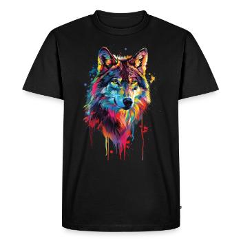 Loup - T-shirt Premium bio Homme - noir - Devant - Nico (187cm)