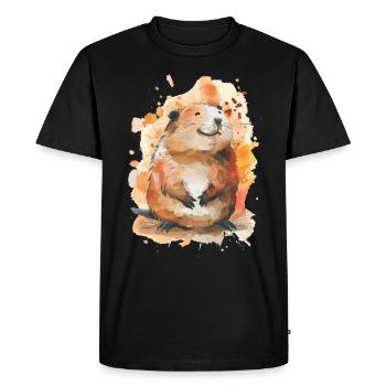 Castor - T-shirt Premium bio Homme - noir - Devant - Nico (187cm)