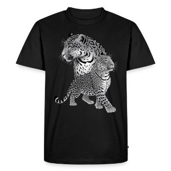 Leopard - Men's Premium Organic T-Shirt - black - Front - Nico (187cm)