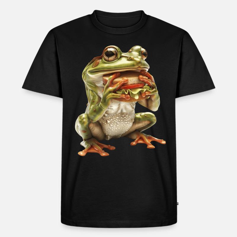 Frosch - Männer Premium Bio T-Shirt - Schwarz