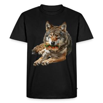 Loup - T-shirt Premium bio Homme - noir - Devant - Nico (187cm)