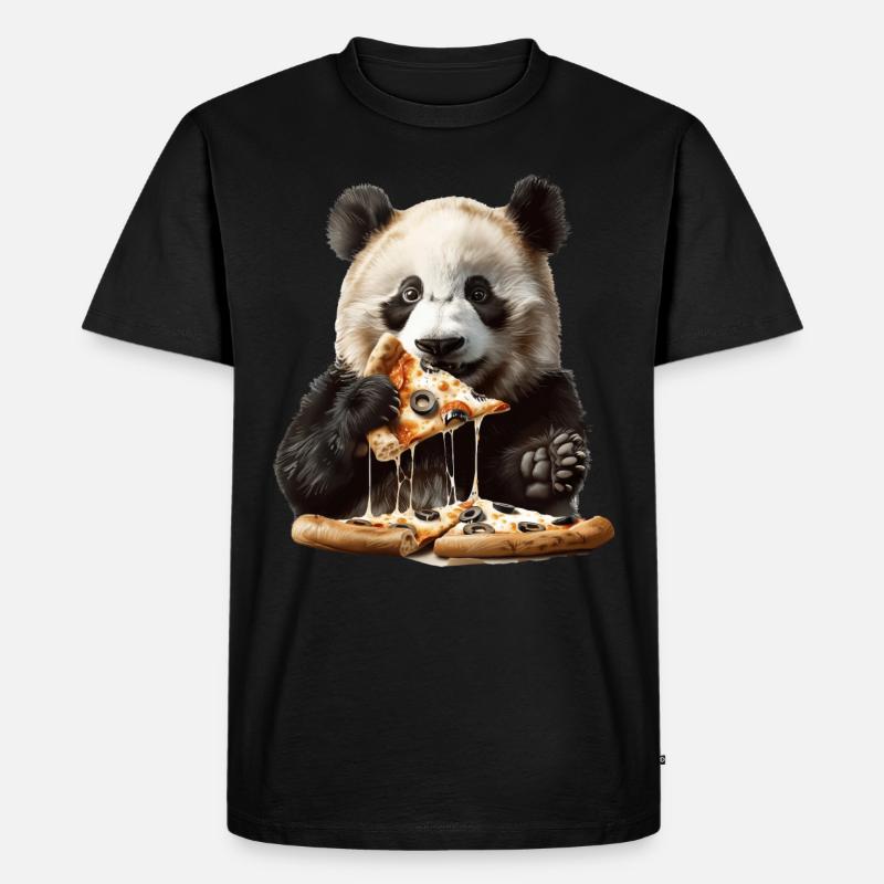 Panda - Männer Premium Bio T-Shirt - Schwarz