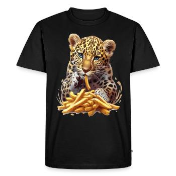 Leopard - Men's Premium Organic T-Shirt - black - Front - Nico (187cm)