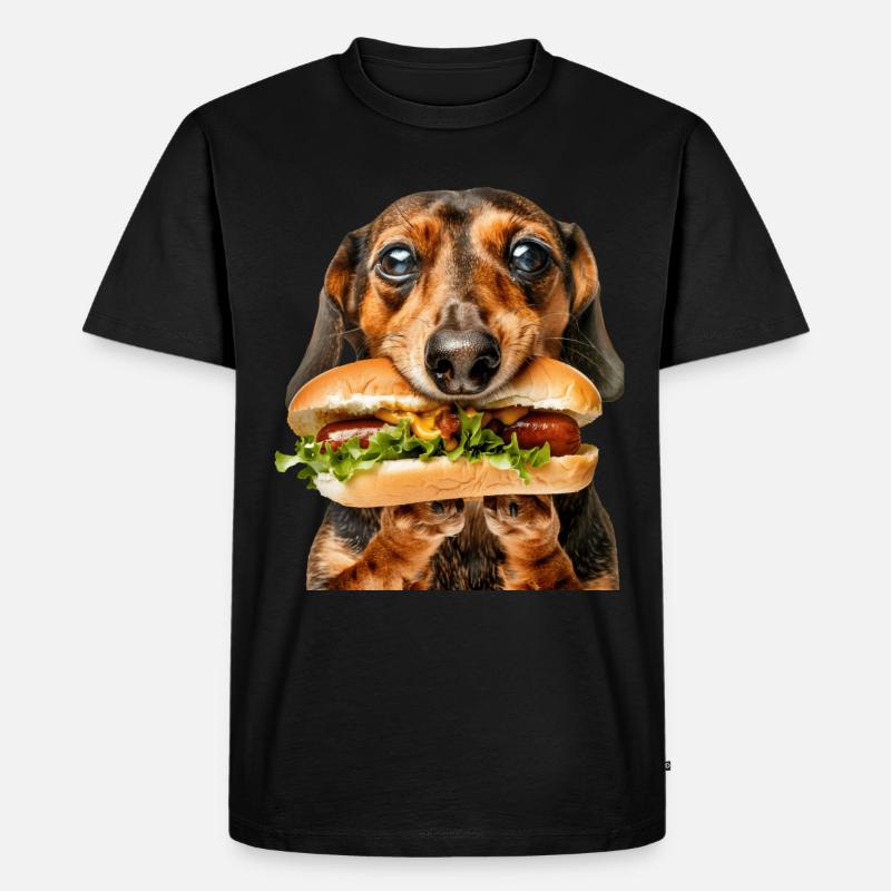 Dackel - Männer Premium Bio T-Shirt - Schwarz