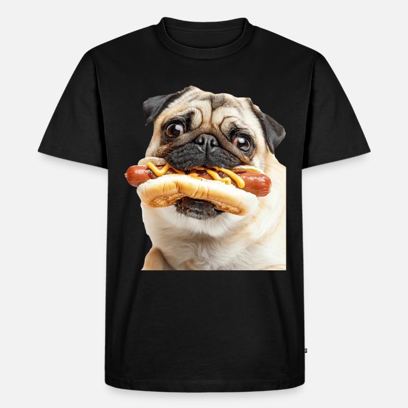 Mops - Männer Premium Bio T-Shirt - Schwarz