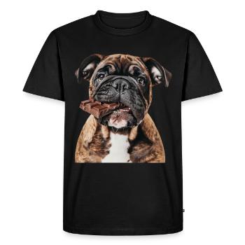 Bouledogue - T-shirt Premium bio Homme - noir - Devant - Nico (187cm)