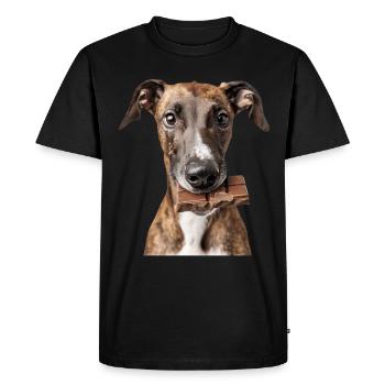 Lévrier - T-shirt Premium bio Homme - noir - Devant - Nico (187cm)