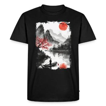 Japan - Männer Premium Bio T-Shirt - Schwarz - Vorne - Nico (187cm)