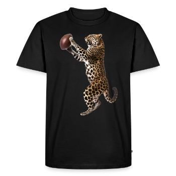Football léopard - T-shirt Premium bio Homme - noir - Devant - Nico (187cm)