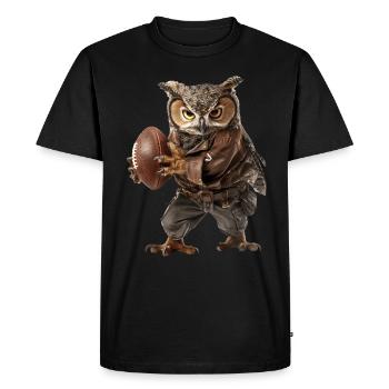 Owls Football - T-shirt Premium bio Homme - noir - Devant - Nico (187cm)