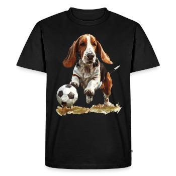 Basset - T-shirt Premium bio Homme - noir - Devant - Nico (187cm)