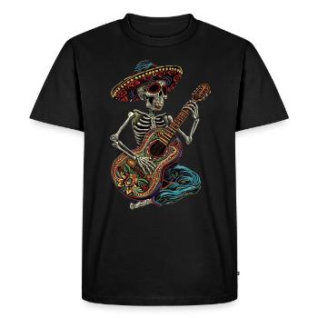 Mexican Skeleton Guitar - Men's Premium Organic T-Shirt - black - Front - Nico (187cm)
