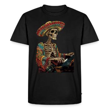 Piano Mexican Skeleton - Men's Premium Organic T-Shirt - black - Front - Nico (187cm)