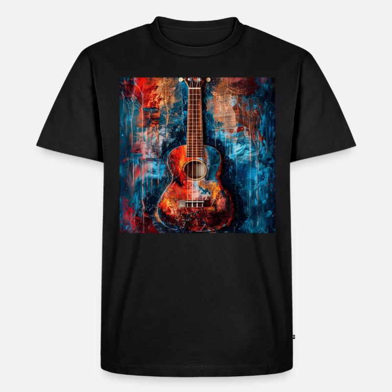 Ukulele - Männer Premium Bio T-Shirt - Schwarz