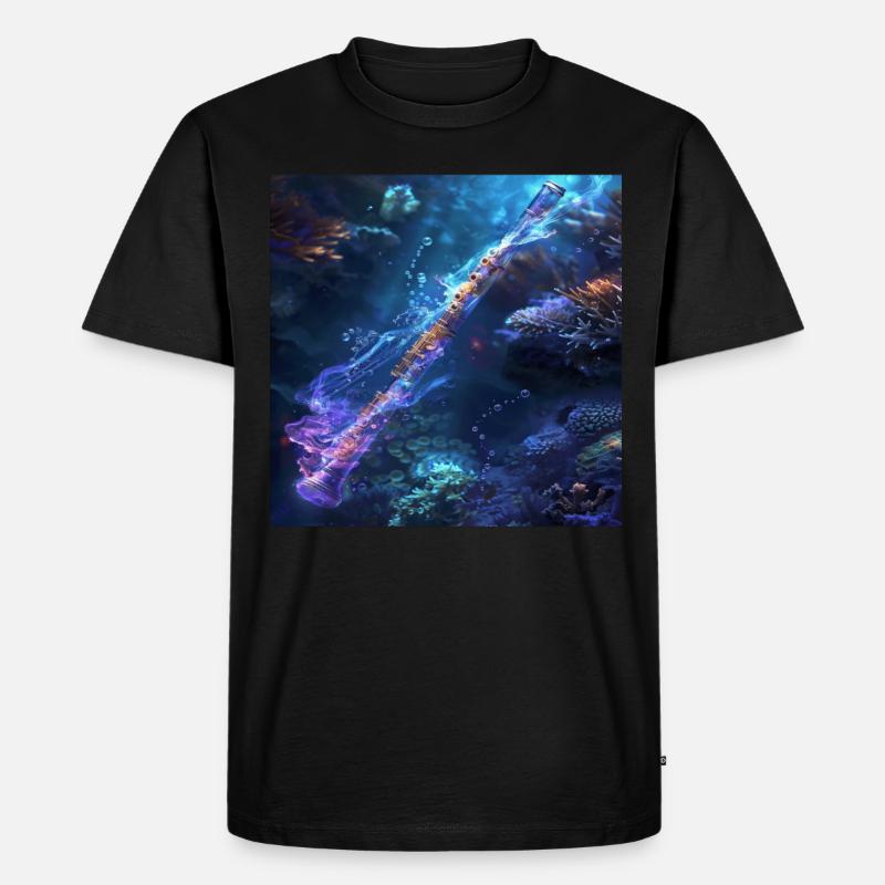 Querflöte - Männer Premium Bio T-Shirt - Schwarz