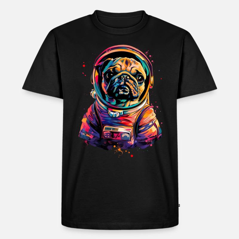 Mops - Männer Premium Bio T-Shirt - Schwarz