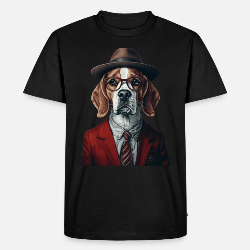 Beagle - Männer Premium Bio T-Shirt - Schwarz