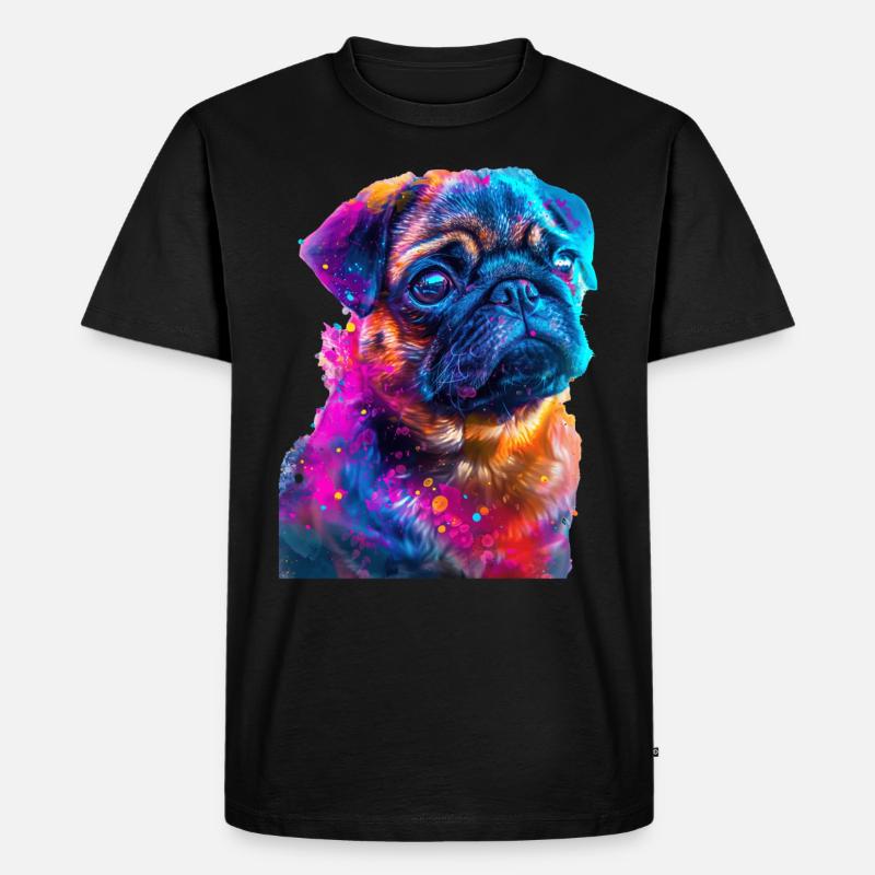 Mops - Männer Premium Bio T-Shirt - Schwarz