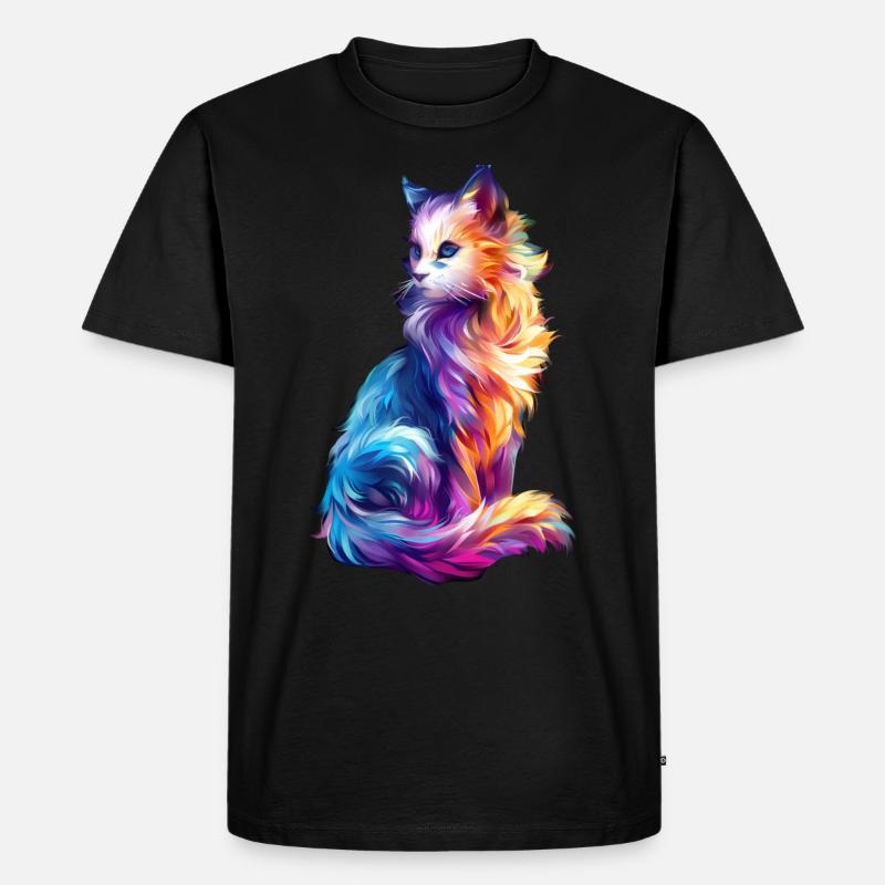 Katze - Männer Premium Bio T-Shirt - Schwarz