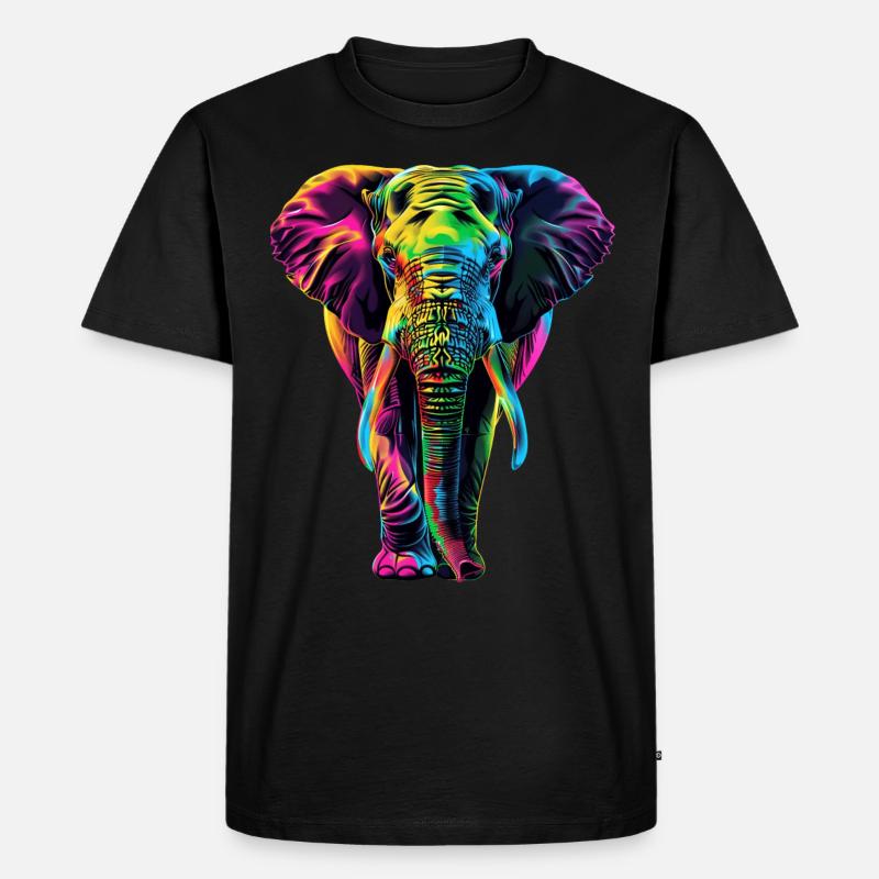 Elefant - Männer Premium Bio T-Shirt - Schwarz