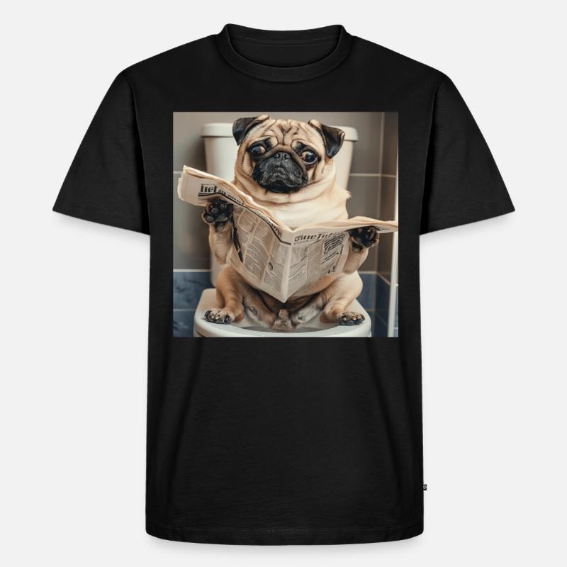 Mops - Männer Premium Bio T-Shirt - Schwarz