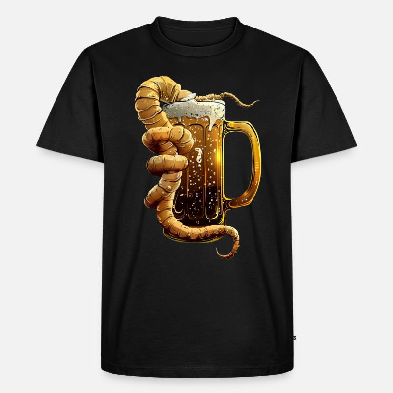 Wurm Bier - Männer Premium Bio T-Shirt - Schwarz