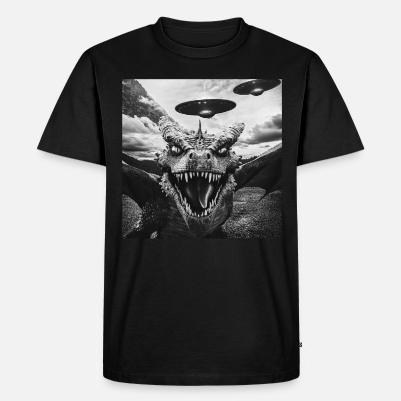 Drachen - Männer Premium Bio T-Shirt - Schwarz