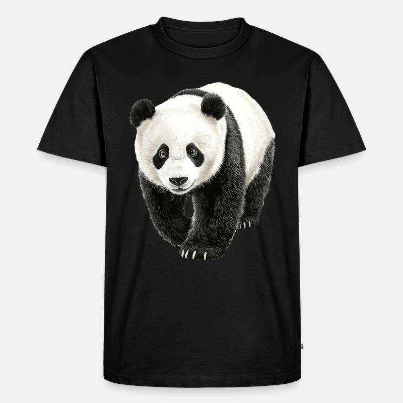 Panda - Männer Premium Bio T-Shirt - Schwarz