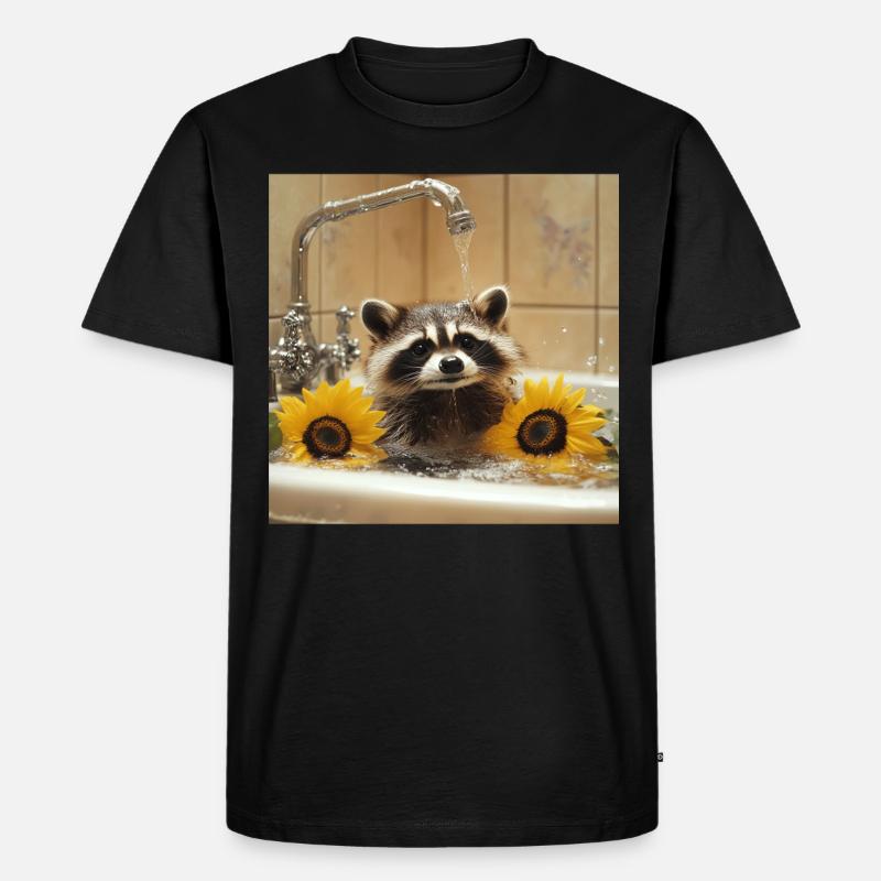 Waschbär - Männer Premium Bio T-Shirt - Schwarz