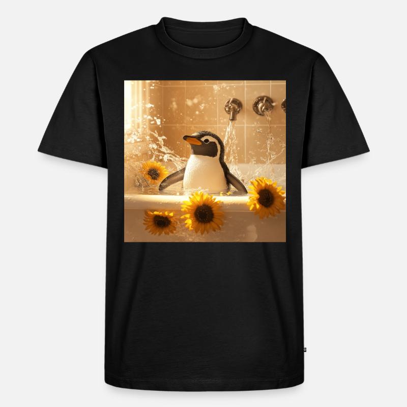 Pinguin - Männer Premium Bio T-Shirt - Schwarz