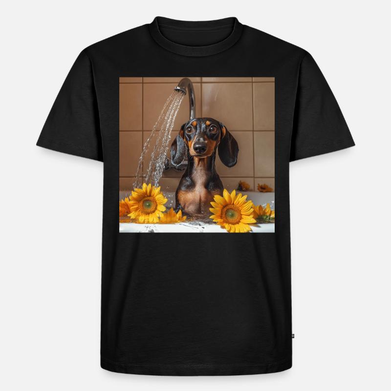 Dackel - Männer Premium Bio T-Shirt - Schwarz