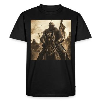 Ritter auf Pferd - Männer Premium Bio T-Shirt - Schwarz - Vorne - Nico (187cm)