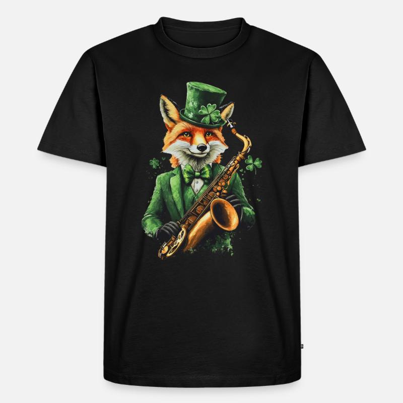 Fuchs - Männer Premium Bio T-Shirt - Schwarz
