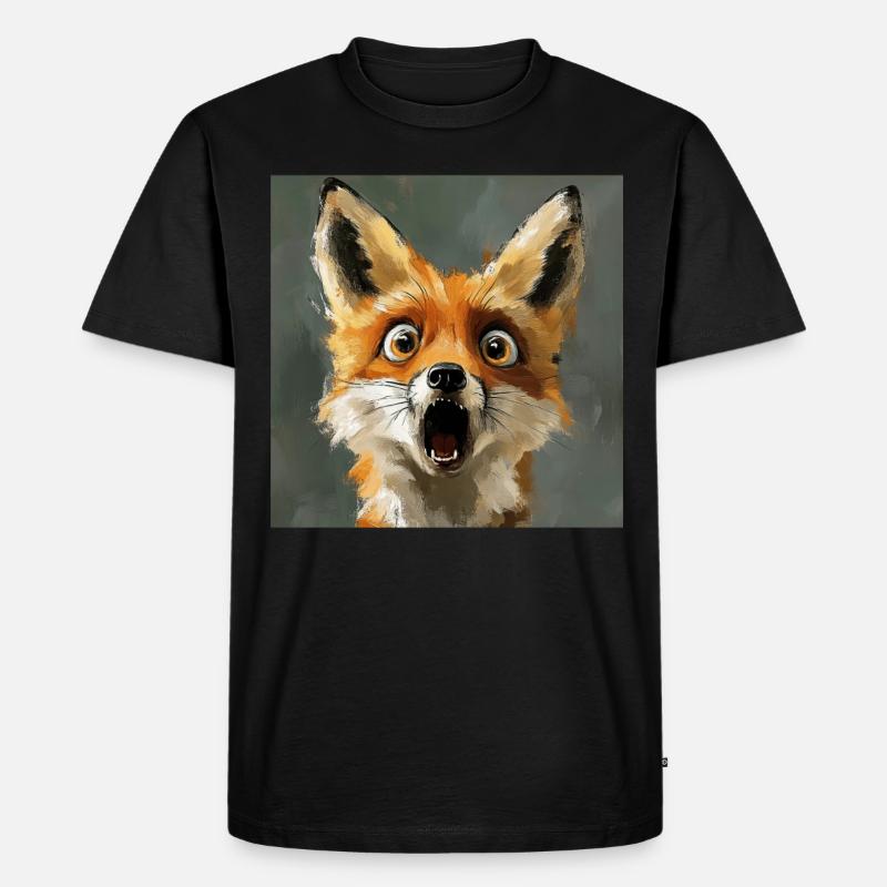 Fuchs - Männer Premium Bio T-Shirt - Schwarz