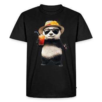 Panda - Männer Premium Bio T-Shirt - Schwarz - Vorne - Nico (187cm)
