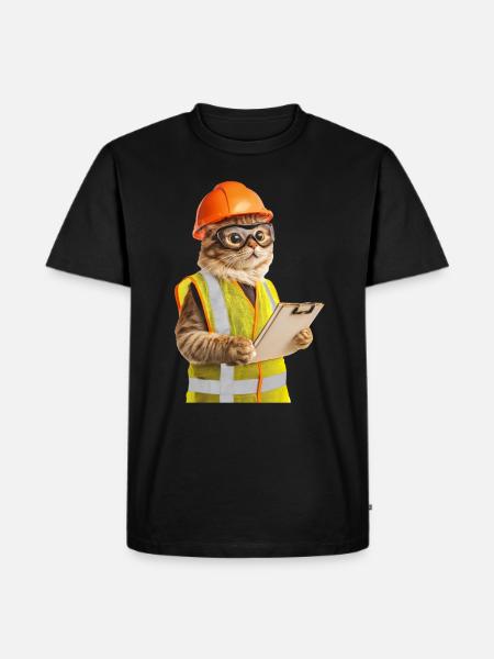 Katze - Männer Premium Bio T-Shirt - Schwarz