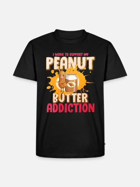 Erdnussbutter - Männer Premium Bio T-Shirt - Schwarz