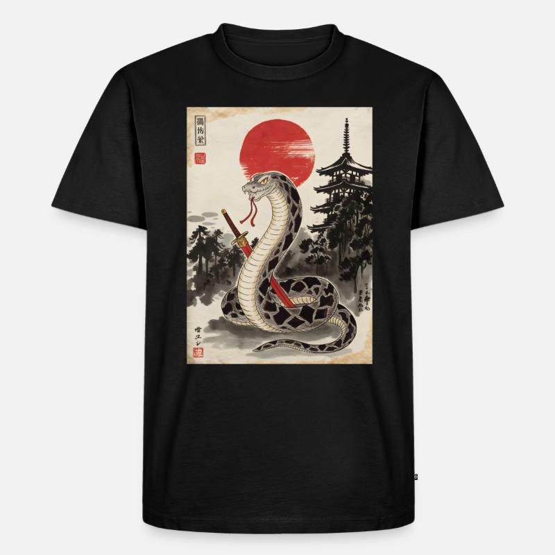 Samurai - Männer Premium Bio T-Shirt - Schwarz