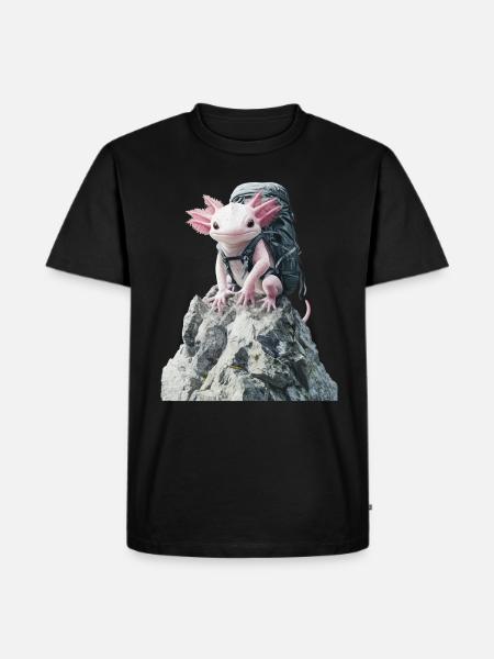 Axolotl - Männer Premium Bio T-Shirt - Schwarz