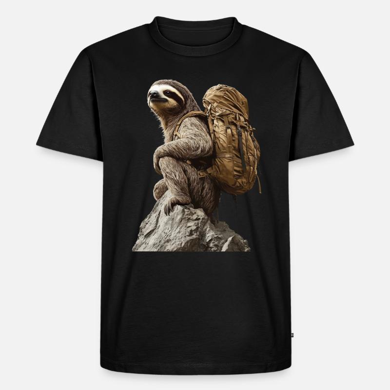Faultier - Männer Premium Bio T-Shirt - Schwarz