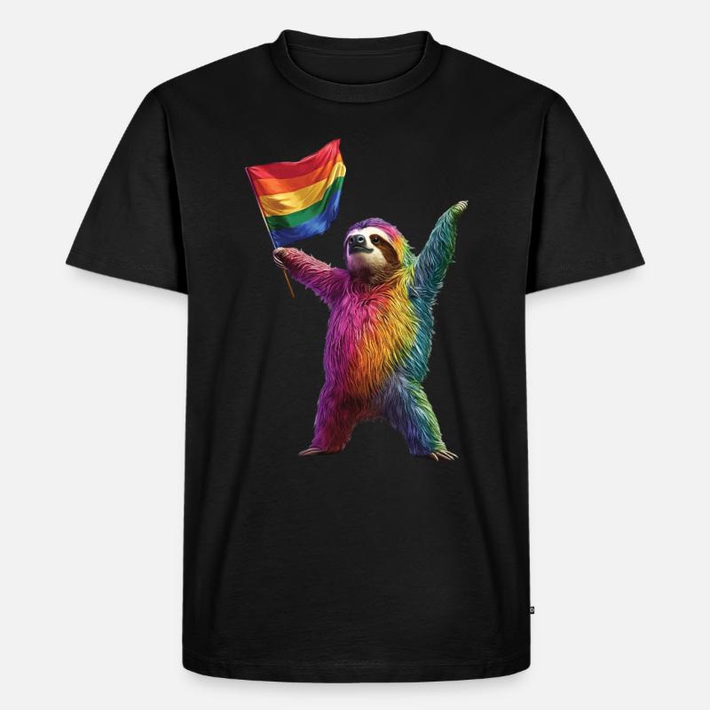 Faultier - Männer Premium Bio T-Shirt - Schwarz