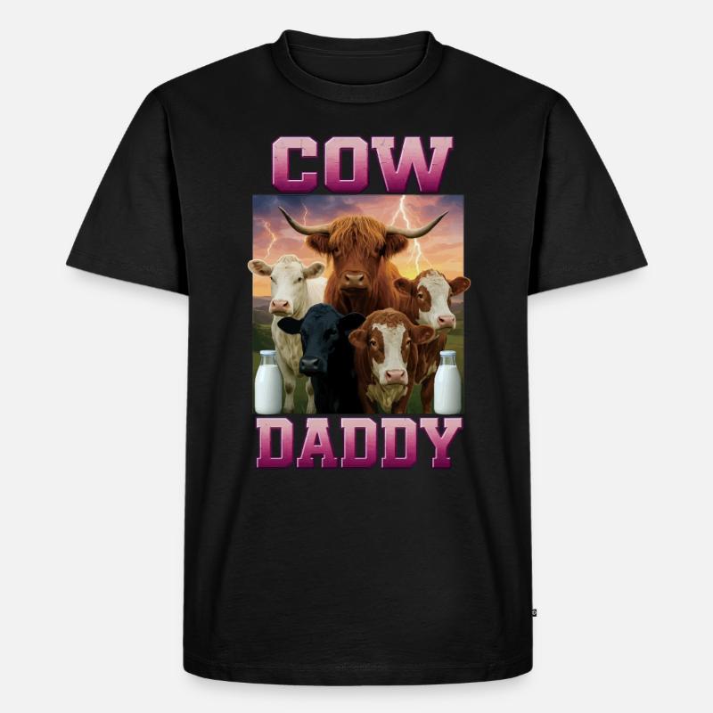 Kuh - Männer Premium Bio T-Shirt - Schwarz