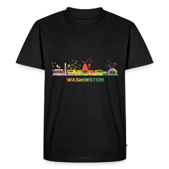 Washingtoner Skyline Washington - T-shirt Premium bio Homme - noir - Devant - Nico (187cm)