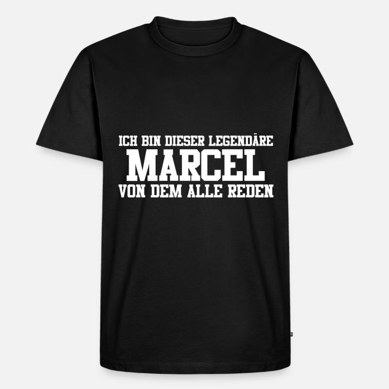 Marcel Name Design - Männer Premium Bio T-Shirt - Schwarz