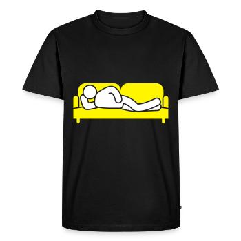 Canapé Canapé Fatigué Icon - T-shirt Premium bio Homme - noir - Devant - Nico (187cm)