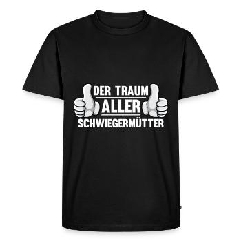 Schwiegermutter Traum Schwiegersohn - Männer Premium Bio T-Shirt - Schwarz - Vorne - Nico (187cm)